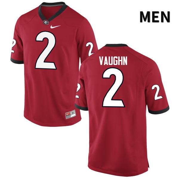 Georgia Bulldogs Men's Sam Vaughn #2 Red Stitched College UGA Football Jersey 23CN013JY